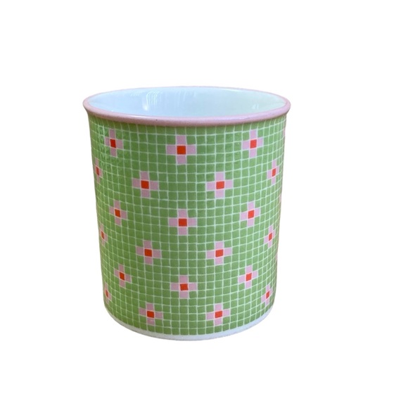 Starbucks Barista Coffee Tea Mug Green Pink Mosaic Tile 2004 Vintage 16oz - Picture 3 of 7